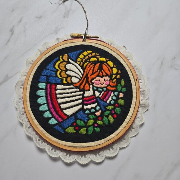 Unknown Other - Vintage Cross stitch Christmas angel hand embroidery design